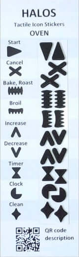 Black Halo stickers on white paper