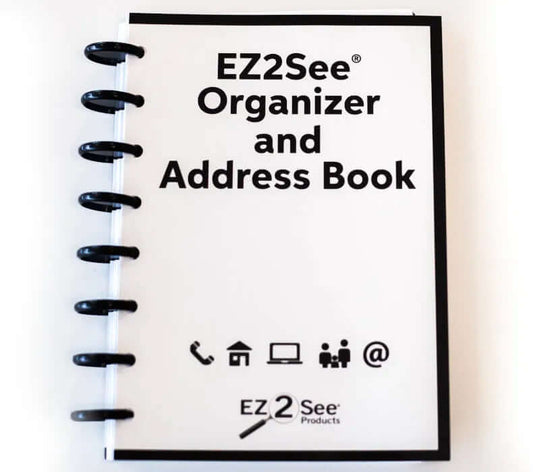 The front Cover of the EZ2See® Organizer and Address Book