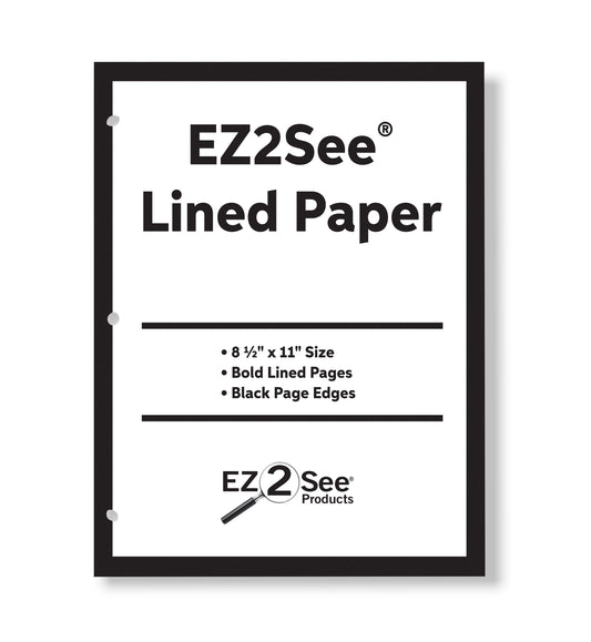 EZ2See® Lined Paper — Bold Line Writing Paper for Low Vision