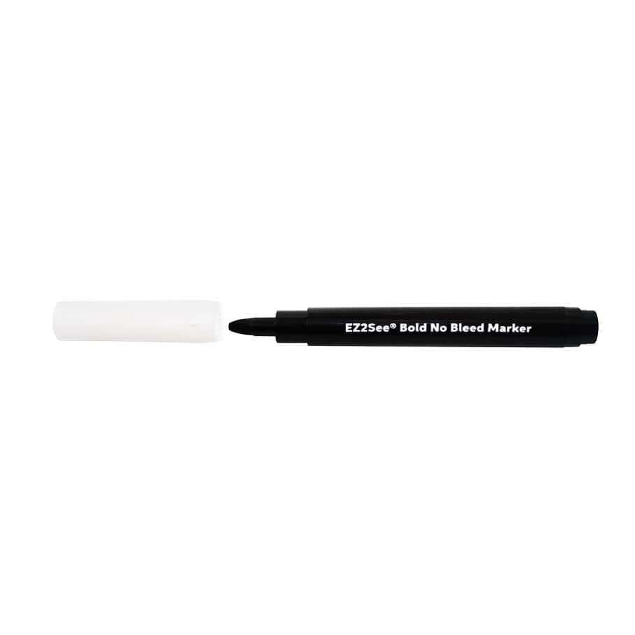 Black no bleed marker with cap off
