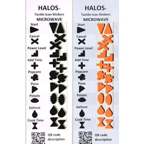 Halos Tactile Icon Stickers for Microwave