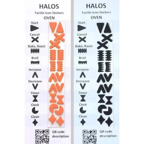 Halos Tactile 3-D Stickers for Oven in orange and black