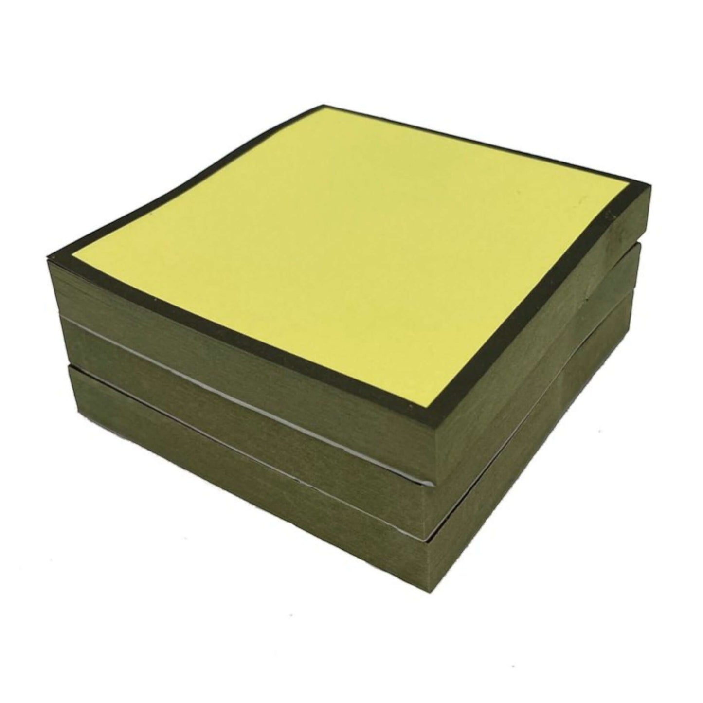 Prevent Products EZ2See yellow sticky notes, 3x3 inch, with black border and unique markings on the back of the bottom sheet.