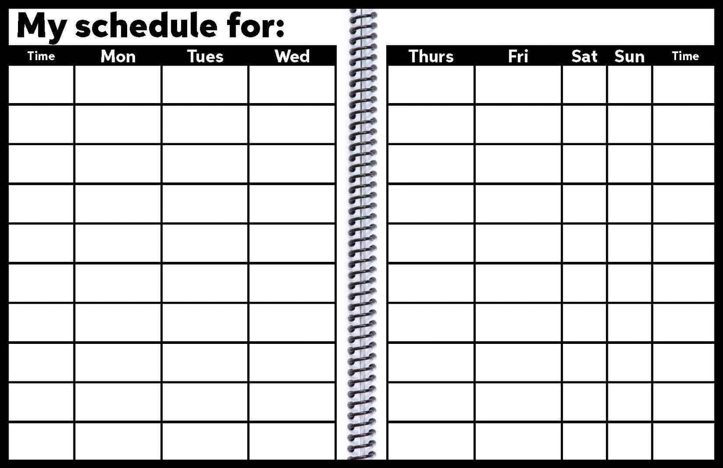 Prevent Products large print academic planner with high contrast black text and ample writing space. Spiral bound for lay-flat use.